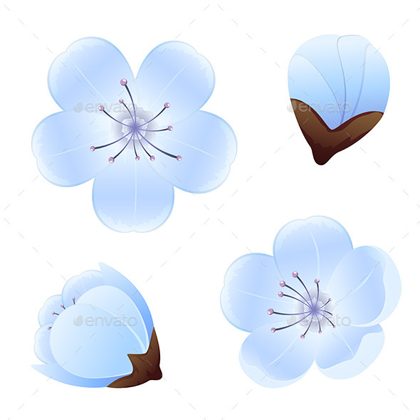 GraphicRiver Blue Flowers 10876094 GraphicRiver Blue Flowers 10876094