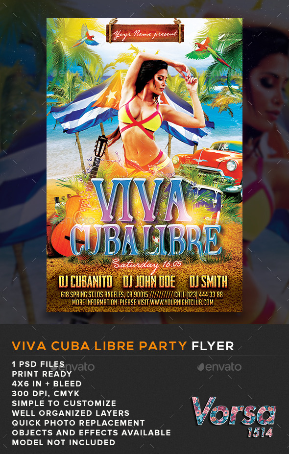 GraphicRiver Viva Cuba Libre Party Flyer 10878129 GraphicRiver Viva Cuba Libre Party Flyer 10878129