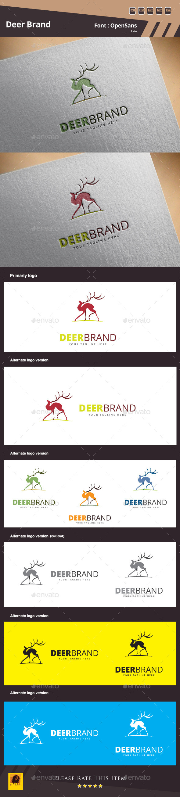 GraphicRiver Deer Brand Logo Template 10878467 GraphicRiver Deer Brand Logo Template 10878467