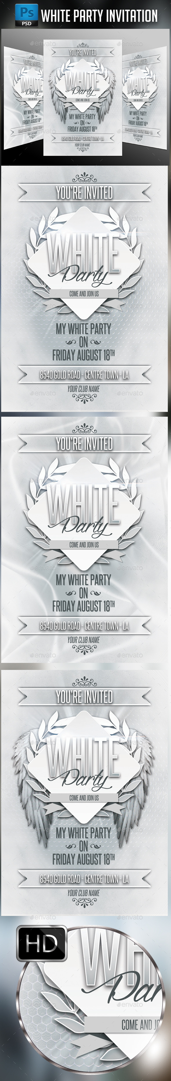 GraphicRiver White Party Invitation 10880080 GraphicRiver White Party Invitation 10880080