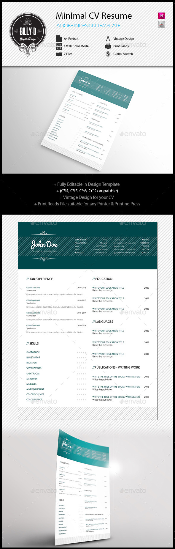 GraphicRiver Minimal CV Resume Template 10880159 GraphicRiver Minimal CV Resume Template 10880159
