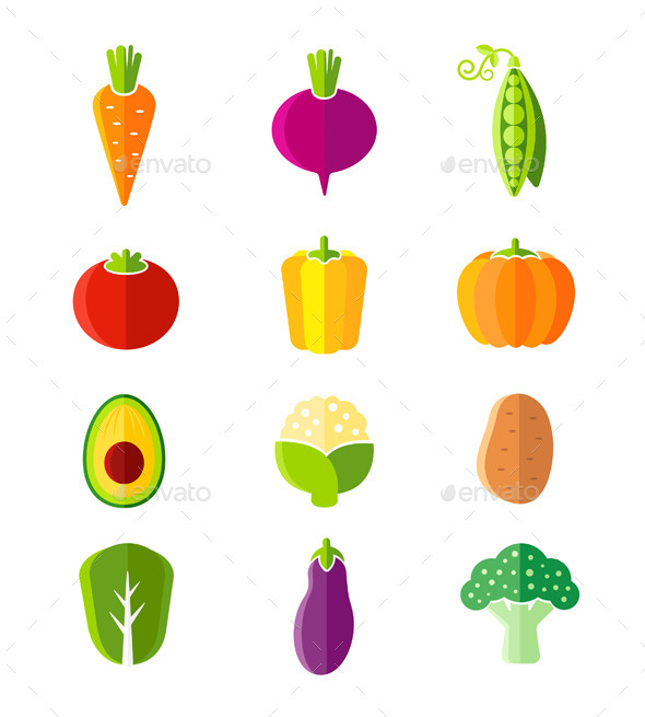 GraphicRiver Fresh Healthy Vegetables Organic Icons 10880178 GraphicRiver Fresh Healthy Vegetables Organic Icons 10880178