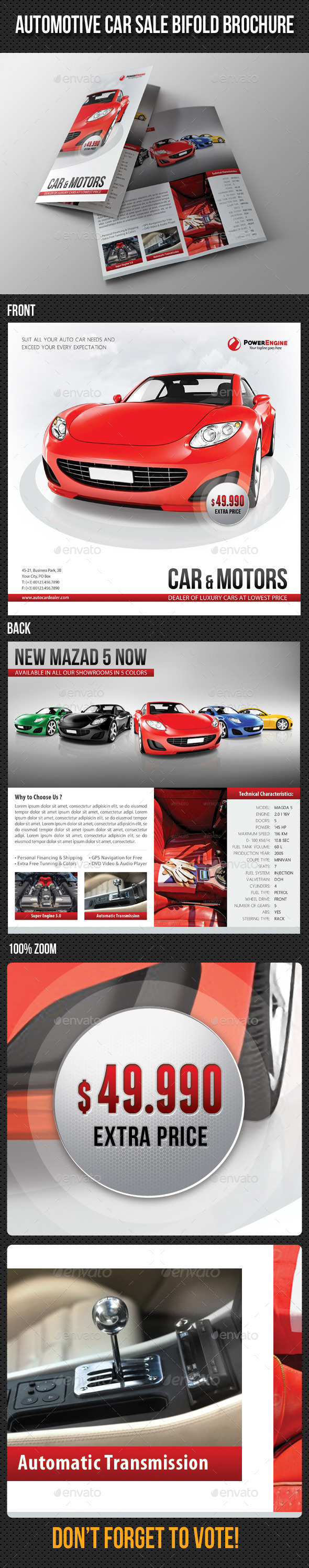 Automotive Car Sale Rental Bifold Brochure 01 (Corporate)