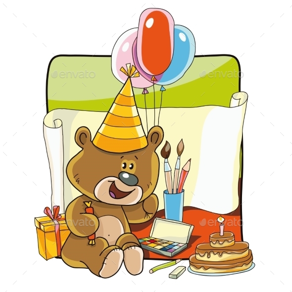 GraphicRiver Bear Likes to Draw 10881170 GraphicRiver Bear Likes to Draw 10881170