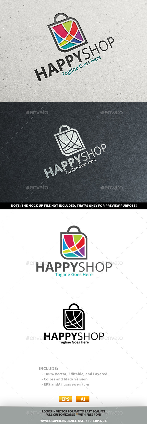 GraphicRiver Happy Shop Logo 10881326 GraphicRiver Happy Shop Logo 10881326