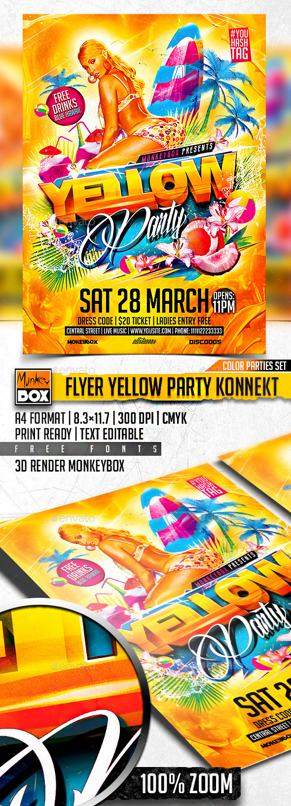 Flyer Yellow Party Konnekt (Flyers)