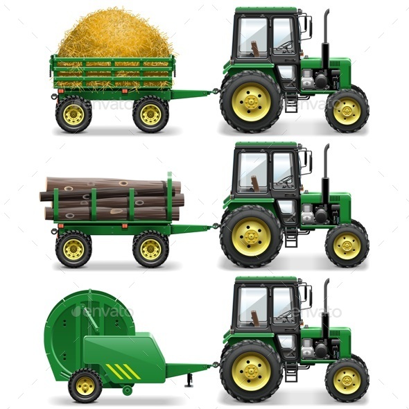 GraphicRiver Vector Farm Tractors 10885123 GraphicRiver Vector Farm Tractors 10885123