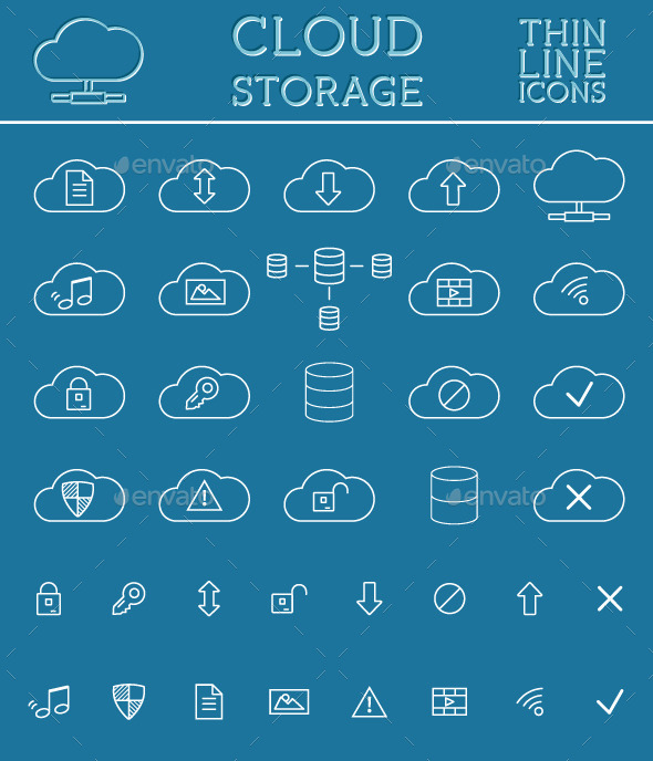 GraphicRiver Cloud Storage Icons Set 10888876 GraphicRiver Cloud Storage Icons Set 10888876