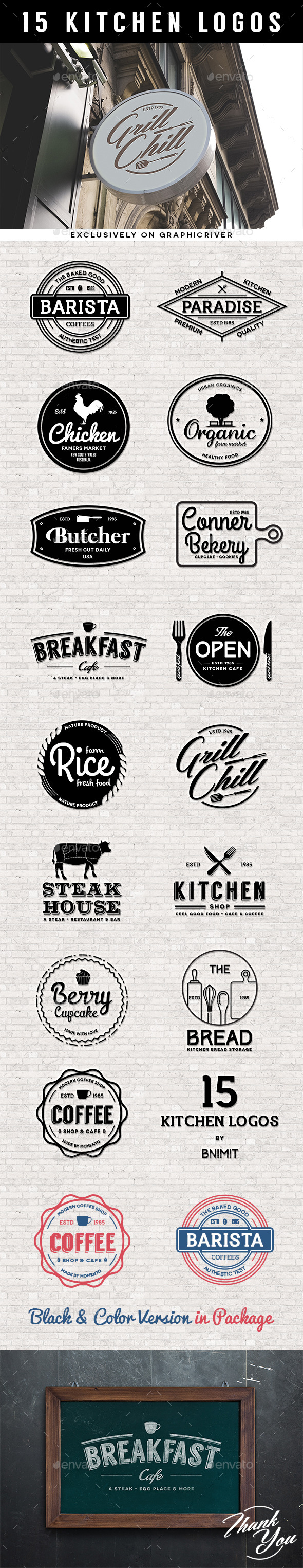 GraphicRiver 15 Kitchen logos 10889428 GraphicRiver 15 Kitchen logos 10889428