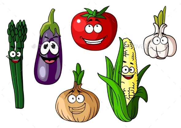 GraphicRiver Cartoon Vegetables with Happy Faces 10889666 GraphicRiver Cartoon Vegetables with Happy Faces 10889666
