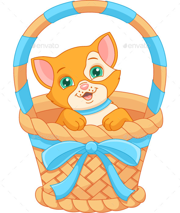 GraphicRiver Cat in a Basket 10891886 GraphicRiver Cat in a Basket 10891886