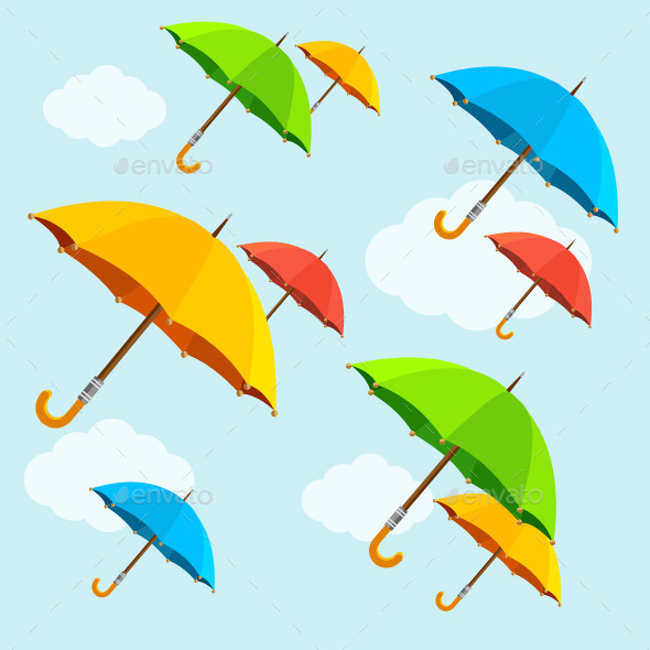 GraphicRiver Umbrellas Flying 10891936 GraphicRiver Umbrellas Flying 10891936