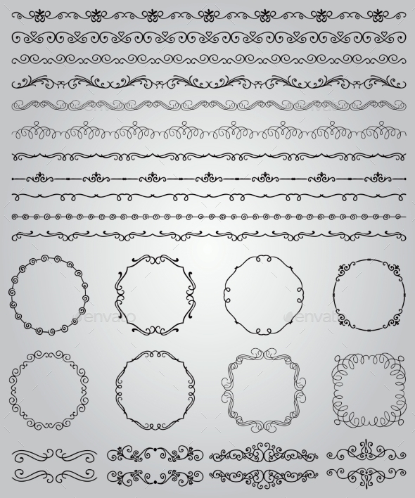 GraphicRiver Black Hand Drawn Doodle Borders and Frames 10892008 GraphicRiver Black Hand Drawn Doodle Borders and Frames 10892008
