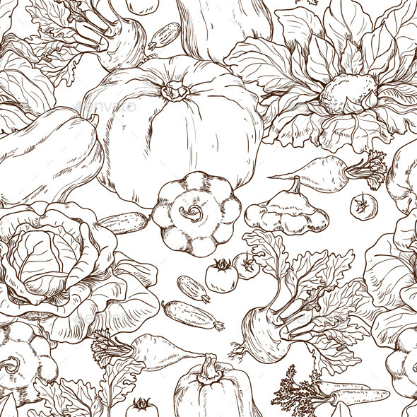 GraphicRiver Various Vegetables Pattern 10892299 GraphicRiver Various Vegetables Pattern 10892299