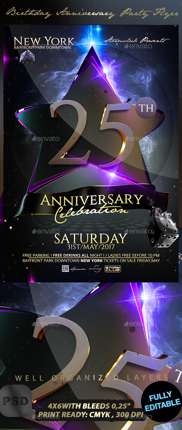 GraphicRiver Birthday Anniversary Party Flyer 10892304 GraphicRiver Birthday Anniversary Party Flyer 10892304