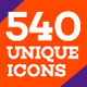540 Unique Icons Bundle Vol. 1,2,3,4,5