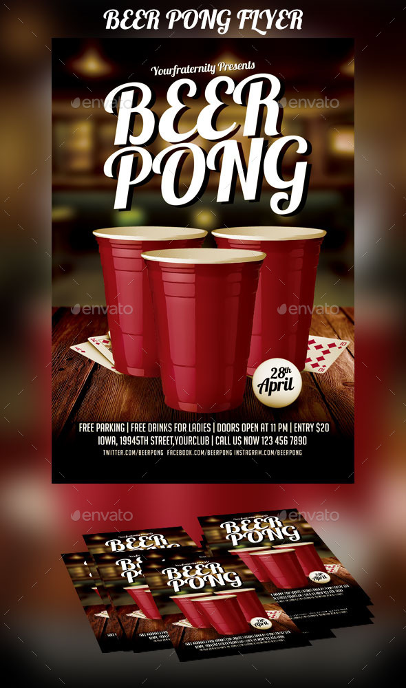 GraphicRiver Beer Pong Flyer 10815723 GraphicRiver Beer Pong Flyer 10815723