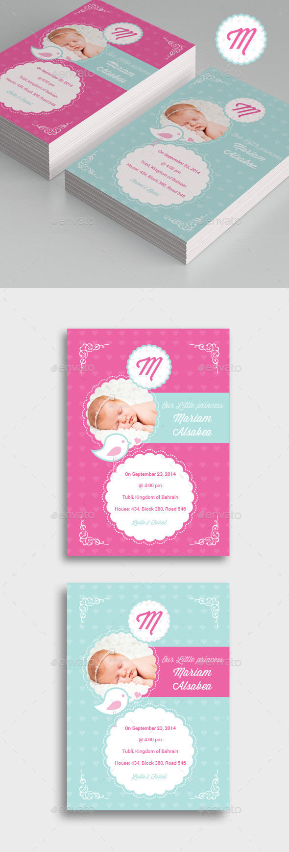 GraphicRiver Bird Baby Girl Flyer 10893026 GraphicRiver Bird Baby Girl Flyer 10893026