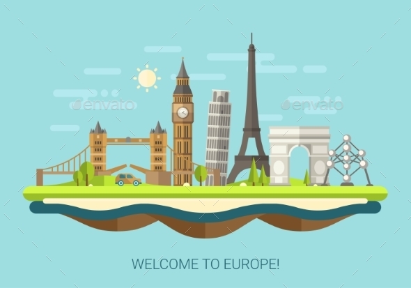 GraphicRiver Welcome to Europe Concept 10894230 GraphicRiver Welcome to Europe Concept 10894230