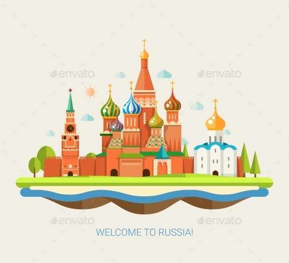 GraphicRiver Travel Concept to Russia 10894323 GraphicRiver Travel Concept to Russia 10894323