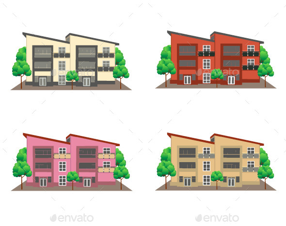 GraphicRiver Front View of Houses 10894512 GraphicRiver Front View of Houses 10894512