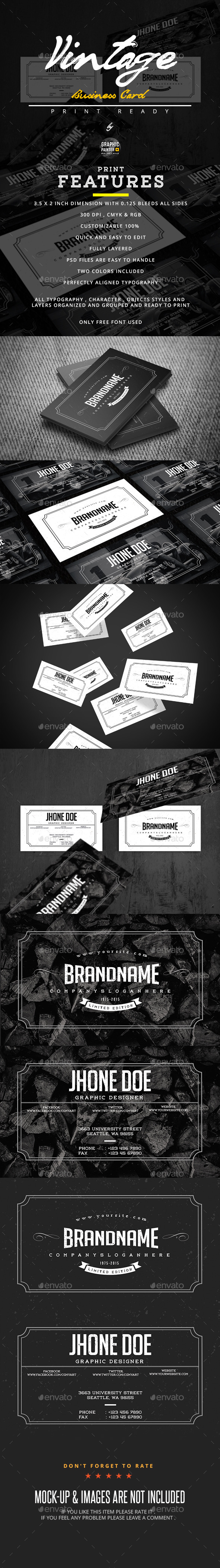 GraphicRiver Vintage Business Card 10895123 GraphicRiver Vintage Business Card 10895123