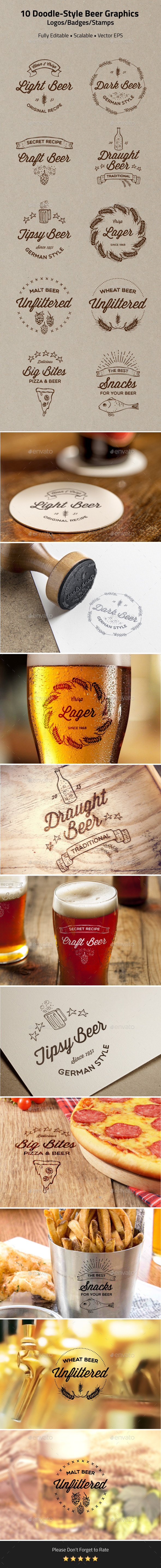 GraphicRiver 10 Doodle-Style Beer Badges Logos Stamps 10895309 GraphicRiver 10 Doodle-Style Beer Badges Logos Stamps 10895309