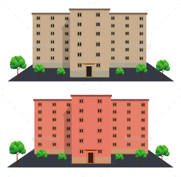 GraphicRiver Front View of Buildings 10895539 GraphicRiver Front View of Buildings 10895539