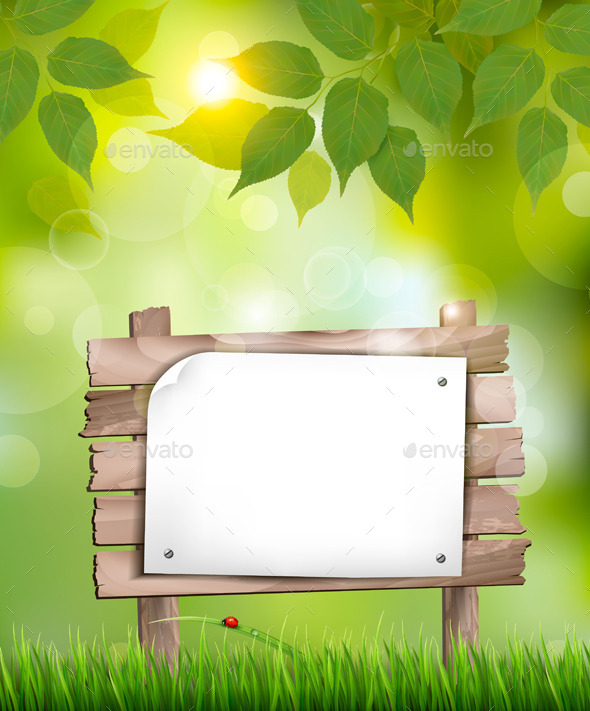 GraphicRiver Natural Background with Leaves and Wooden Sign 10861160 GraphicRiver Natural Background with Leaves and Wooden Sign 10861160