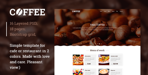 Restaurant / Cafe PSD template