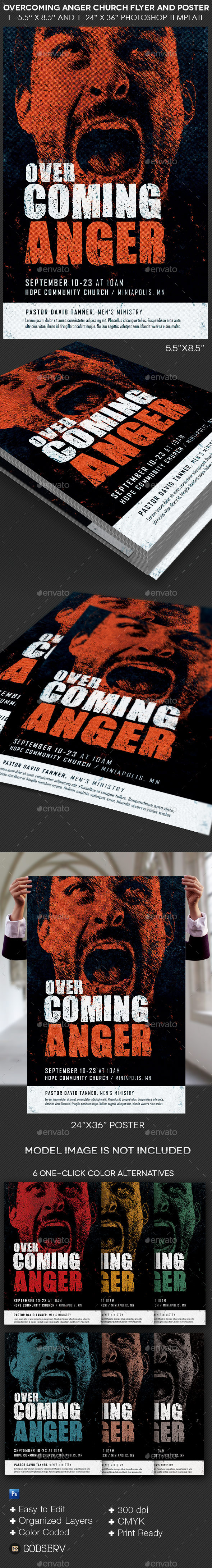 Overcoming Anger Church Flyer and Poster Template