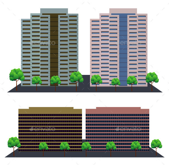 GraphicRiver Front View of Buildings 10895854 GraphicRiver Front View of Buildings 10895854