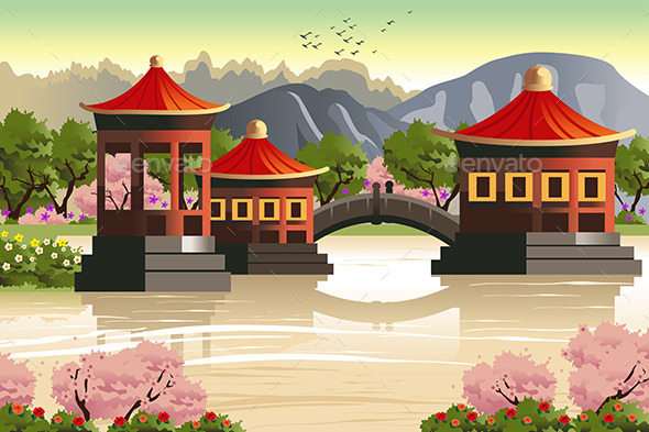 GraphicRiver Background of Chinese Temples 10898930 GraphicRiver Background of Chinese Temples 10898930