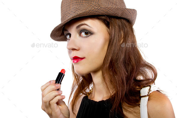 Applying Lipstick (Misc) Photo Download