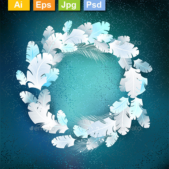 GraphicRiver Circle of White Feathers 10899415 GraphicRiver Circle of White Feathers 10899415