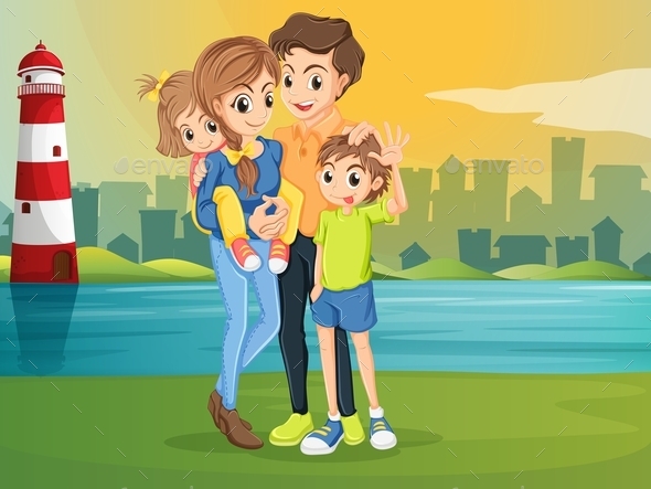 GraphicRiver Family at Lighthouse 10899419 GraphicRiver Family at Lighthouse 10899419