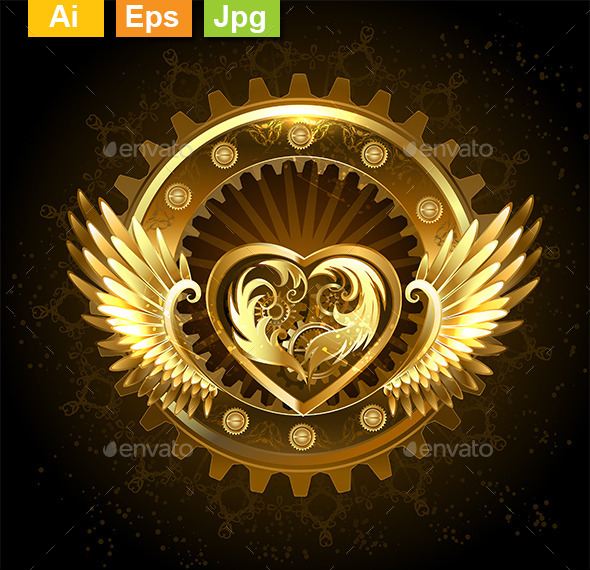 GraphicRiver Mechanical Heart with Wings 10901341 GraphicRiver Mechanical Heart with Wings 10901341
