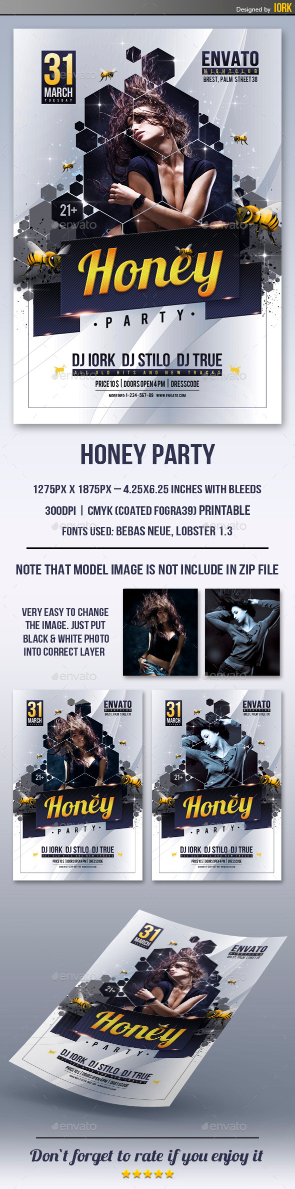 GraphicRiver Honey Party Flyer 10901579 GraphicRiver Honey Party Flyer 10901579