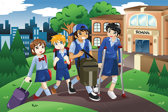 GraphicRiver Kids Walking to School 10901600 GraphicRiver Kids Walking to School 10901600