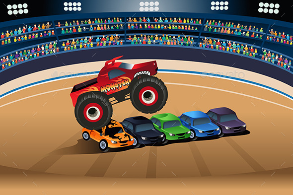 GraphicRiver Monster Truck Jumping 10902230 GraphicRiver Monster Truck Jumping 10902230
