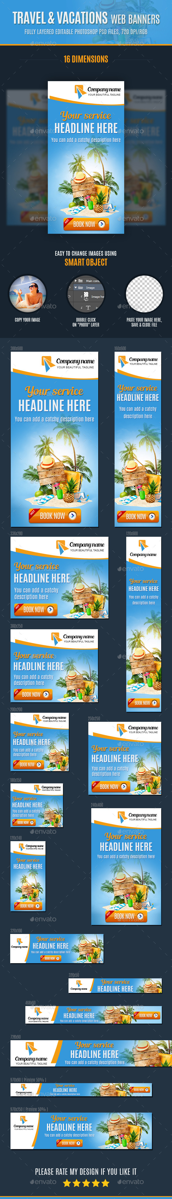 GraphicRiver Travel & Vacations Web Banners 10905956 GraphicRiver Travel & Vacations Web Banners 10905956