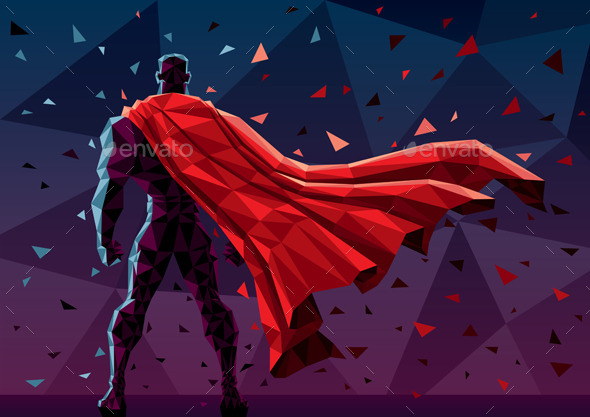 GraphicRiver Low Poly Superhero 10906554 GraphicRiver Low Poly Superhero 10906554