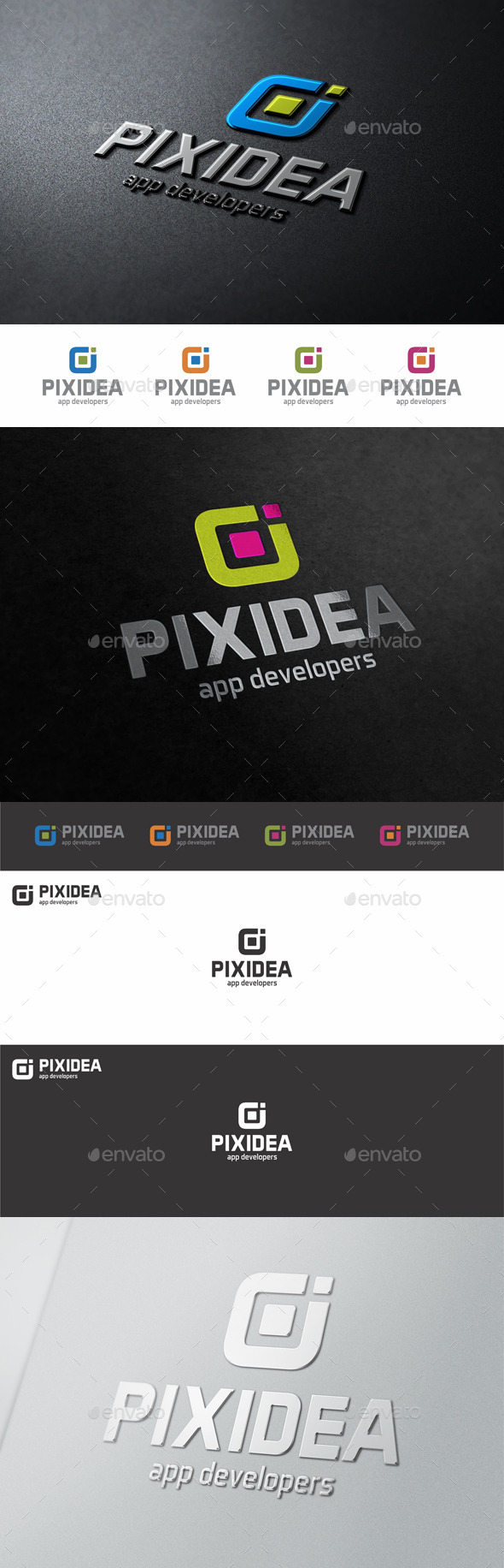 GraphicRiver Pixel Idea Square Web Logo 10906661 GraphicRiver Pixel Idea Square Web Logo 10906661
