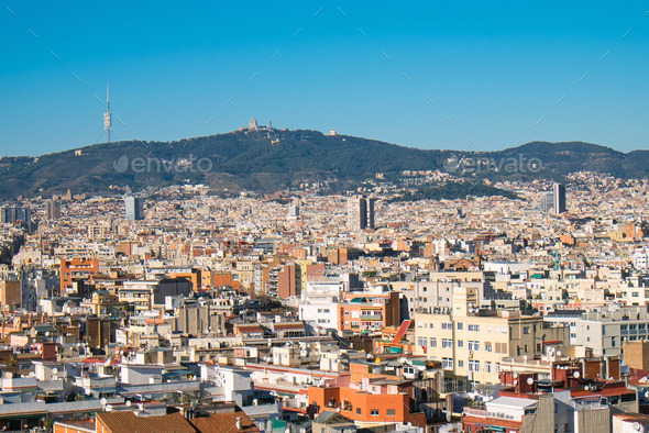 View from Montjuic to Tibidabo (Misc) Photo Download