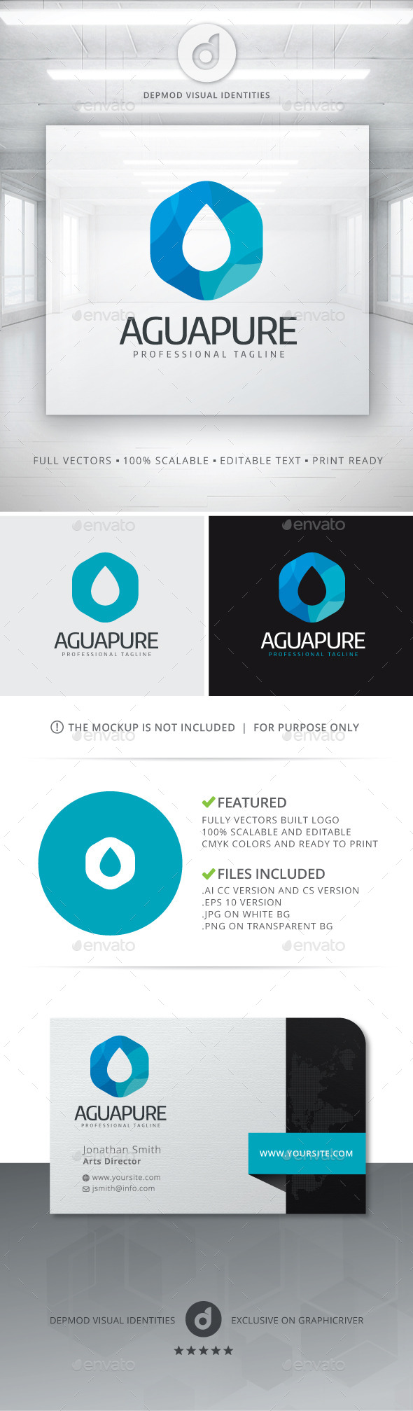 GraphicRiver Agua Pure Logo 10908690 GraphicRiver Agua Pure Logo 10908690