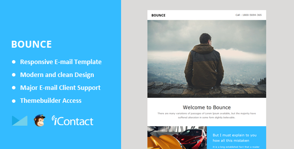 Bounce - Responsive Email + Themebuilder Access