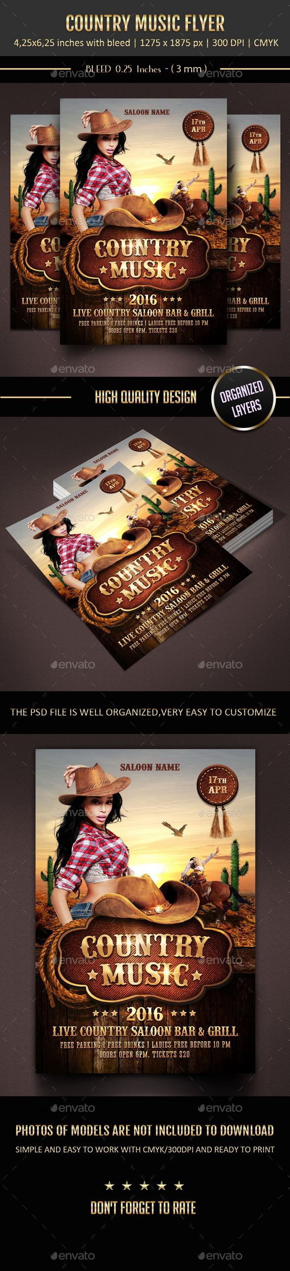 Country Music Flyer (Clubs & Parties)