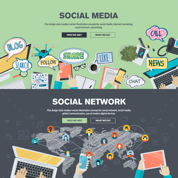 GraphicRiver Flat Design Concepts for Social Media and Network 10913215 GraphicRiver Flat Design Concepts for Social Media and Network 10913215