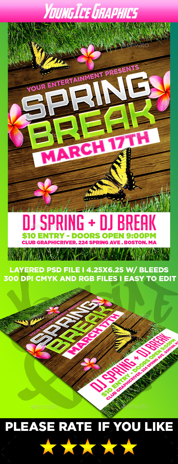 Spring Break Flyer Template