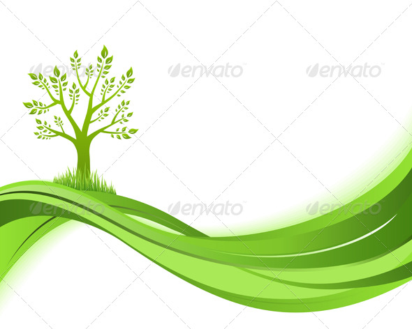 Green nature background. Eco concept illustration - Backgrounds Decorative